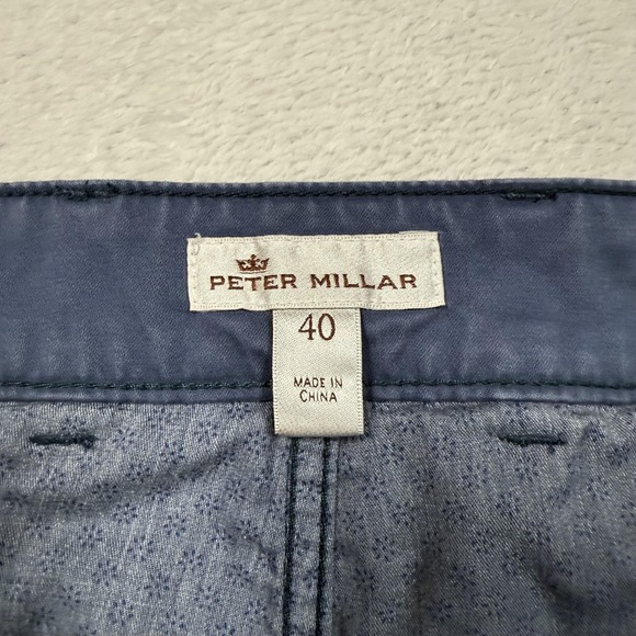 Peter Millar Pants Mens 40 Navy Blue Five Pocket Chino Golf Casual Flat Front - Picture 5 of 16